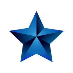 luxury blue gradient star logo isolated on white background