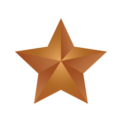 luxury bronze gradient star logo isolated on white background