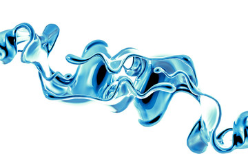 Splash fluid. 3d illustration, 3d rendering.