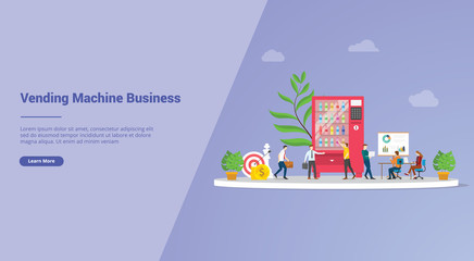 vending machine business perspective for website template or landing homepage banner - vector - obrazy, fototapety, plakaty