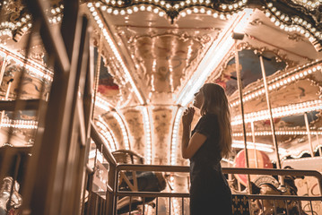 woman in black dress