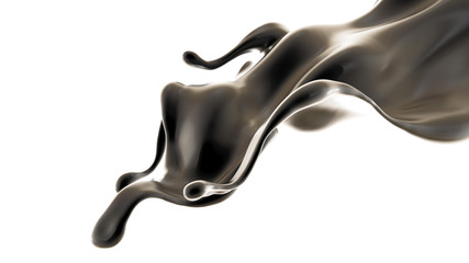 Splash fluid. 3d illustration, 3d rendering.