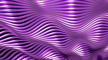 Golden wave background. 3d illustration, 3d rendering.