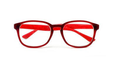 Glasses red isolated on white background