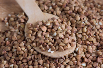White buckwheat flour with white cotton