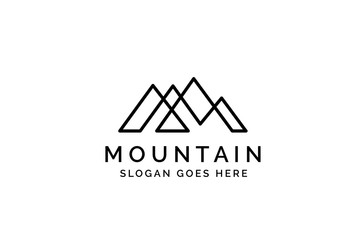 Simple modern mountain adventure logo design