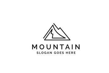 Simple modern mountain adventure logo design