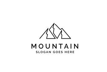 Simple modern mountain adventure logo design