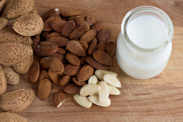 Almond nuts with white milk macro
