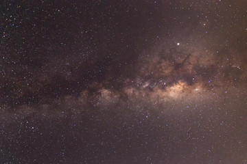 Landscape of the milky way galaxy over mountain with star light on the night sky.