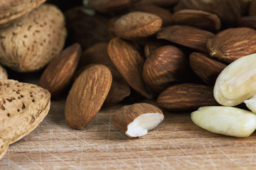 Almond nuts with white milk macro