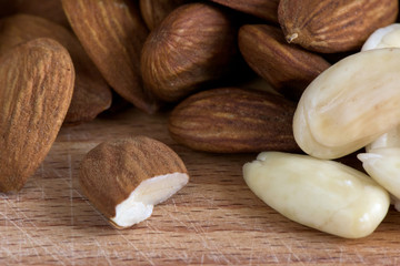 Almond nuts with white milk macro