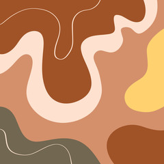 Terracotta Art Print Abstract Modern Digital Painting Fashion Scandinavian Style Color Abstraction Poster Contemporary Burnt Orange Vector Illustration Clipart