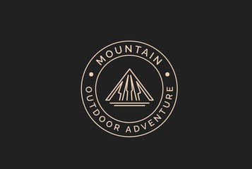 Simple modern mountain adventure logo design