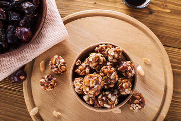 Cranberry date almond sunflower seed oat energy balls