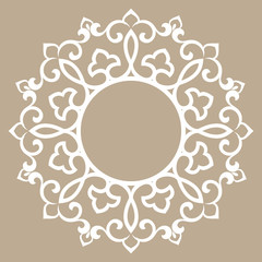 Decorative frame Elegant vector element for design in Eastern style, place for text. Floral beige border. Lace illustration for invitations and greeting cards