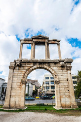 Fototapeta na wymiar Arch of Hadrian (Hadrian's Gate) in Athens, Greece