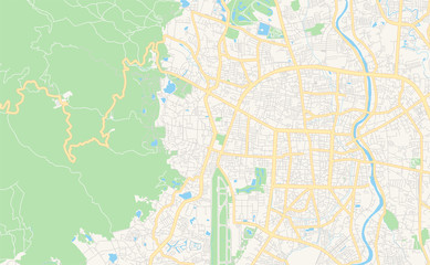 Printable street map of Chiang Mai, Thailand