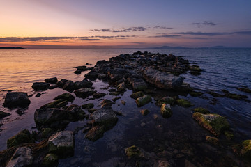 Beautiful cloudscape over the sea, sunrise