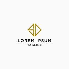 Letter SD Logo Icon Design Template. Elegant, Luxury, Gold, Modern Vector Illustration