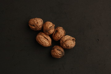 Garlic walnuts in color background