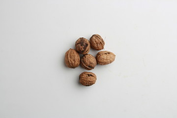 Garlic walnuts in color background