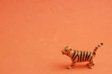 tiger toy in color background