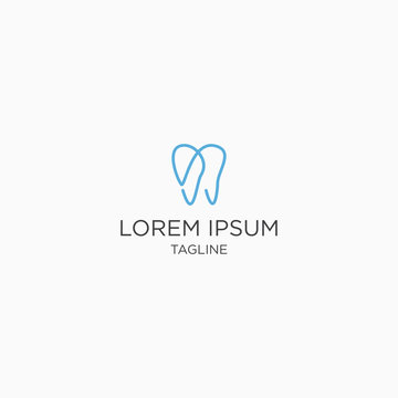 Tooth Dental Logo Icon Design Template. Simple, Modern, Minimalist - Vector