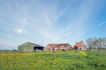 Plakat Dutch farmhouse with barns ready for demolition