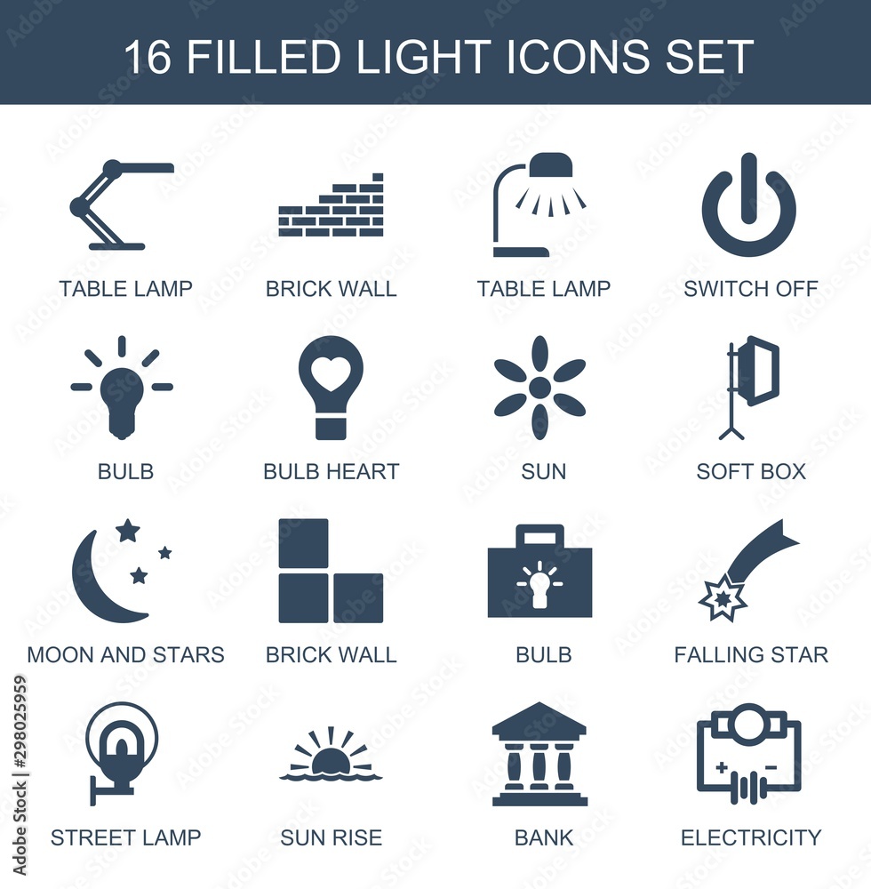 Sticker 16 light icons