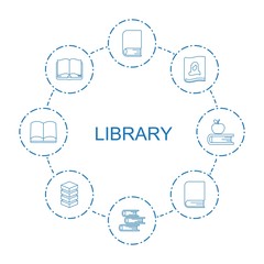 8 library icons