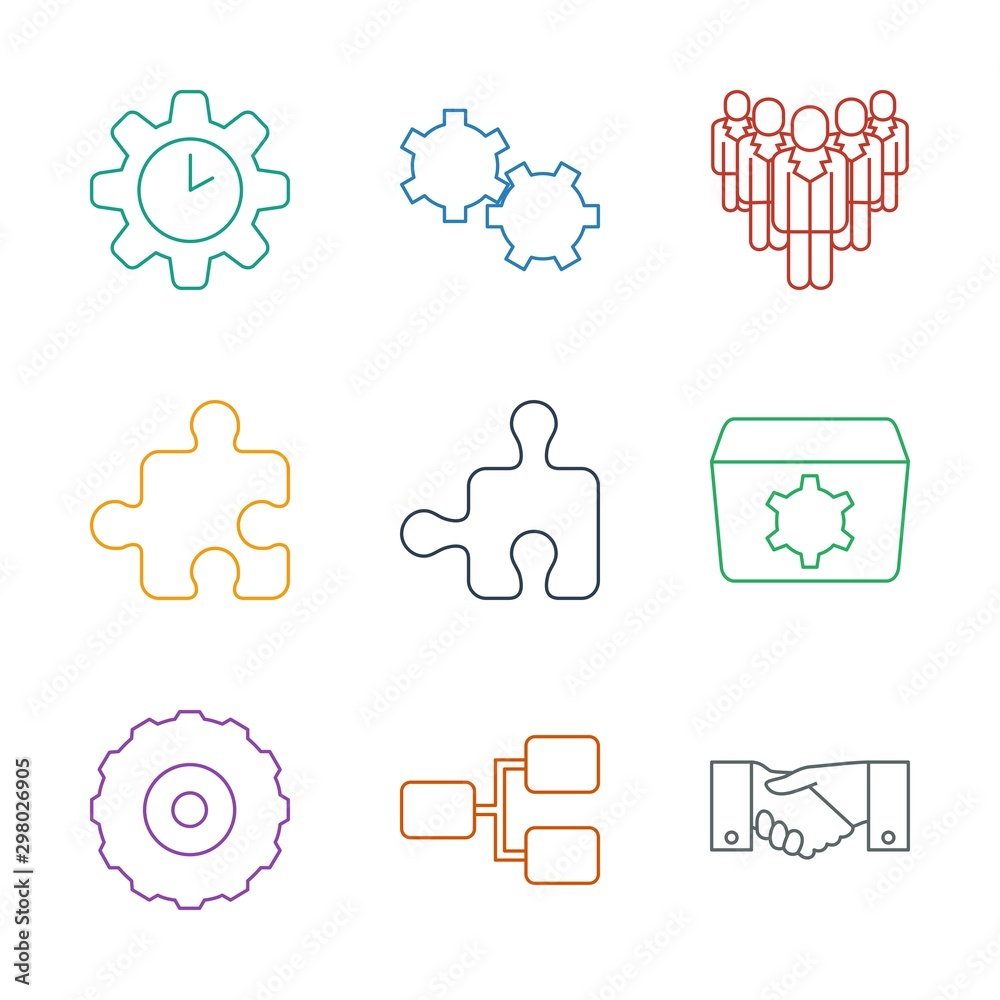 Wall mural teamwork icons