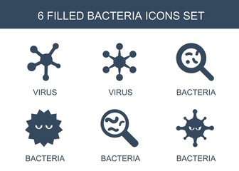 6 bacteria icons