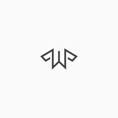 Letter W initial Abstract alphabet Logo Icon Design Template Vector Illustration