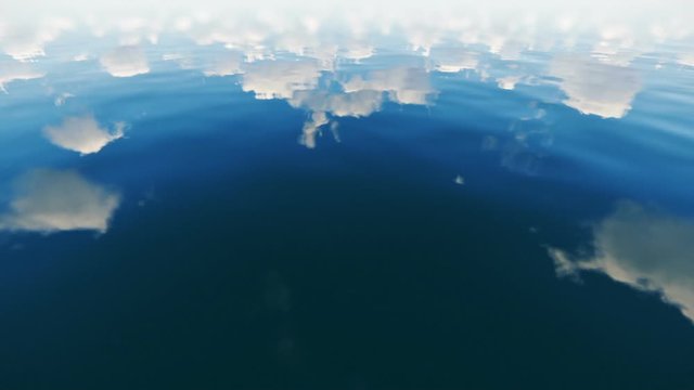 Timelapse clouds reflecting on water, hd