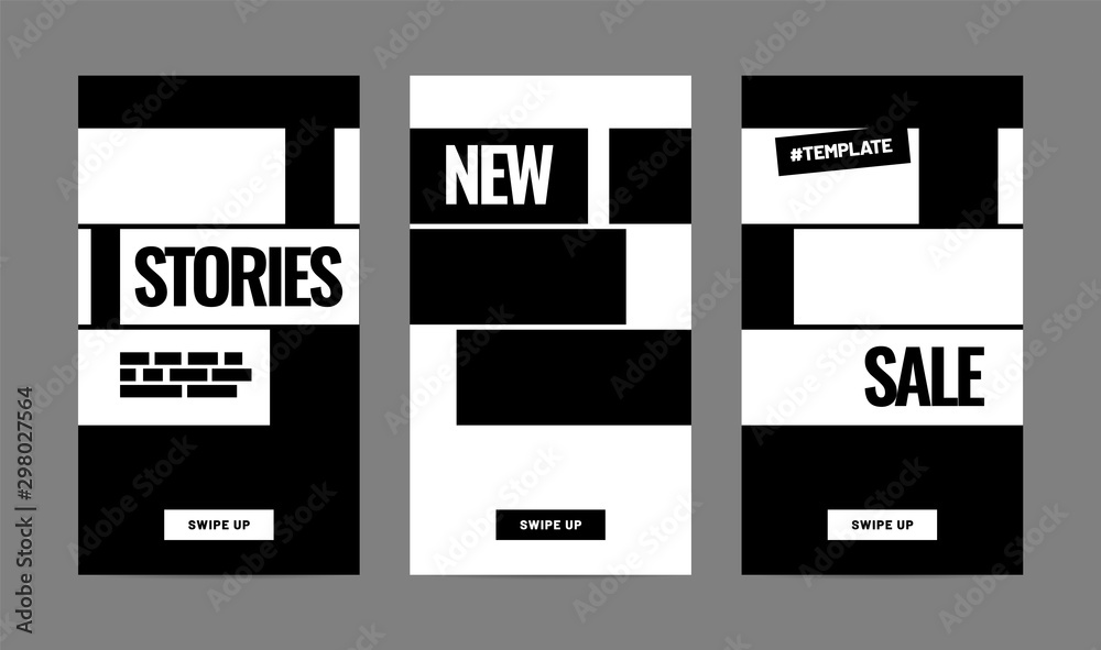 Sticker set of minimalistic stories for social media. pack for creating your unique content. story mockup.