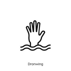 drowning iocn vector. drowning. symbol vector. help icon vector	