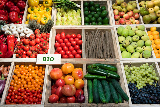 Markt, Gemüse, Obst, bio