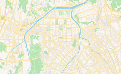 Fototapeta premium Printable street map of Daejeon, South Korea