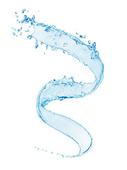 Fototapeta na wymiar Swirling water splashes isolated on white background
