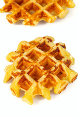 belgian waffles isolated on white