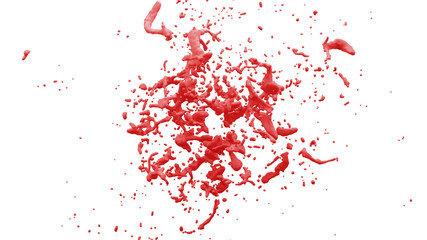 Obraz na płótnie Canvas abstract isolated colored liquid splash in front of white background - 3D Illustration