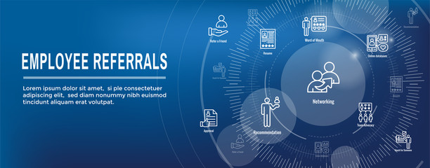 Employee Referrals Icon Set & Web Header Banner