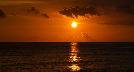 beautiful sunset of the caribbean