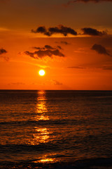 beautiful sunset of the caribbean