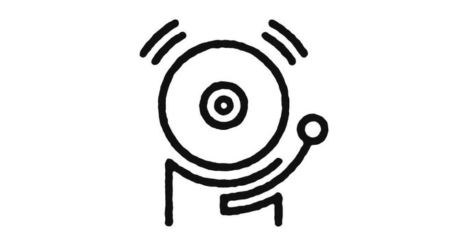 Siren outline icon animation footage/video. Hand drawn like symbol animated with motion graphic, can be used as loop item, has alpha channel and it's at 4K video resolution.