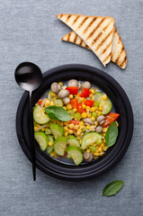 Stewed vegetables in a dish