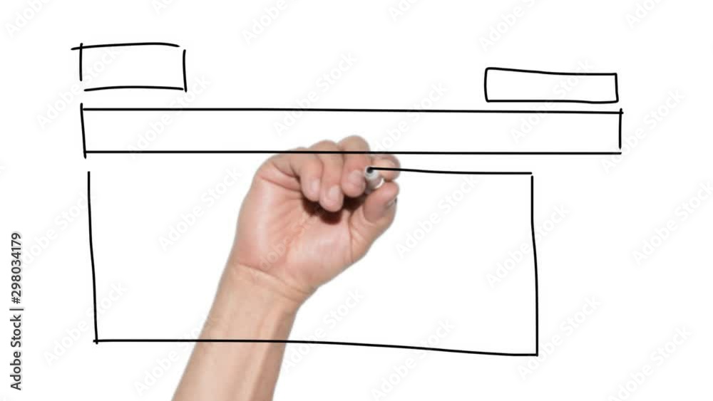 Canvas Prints designer drawing website development wireframe with black marker on whiteboard