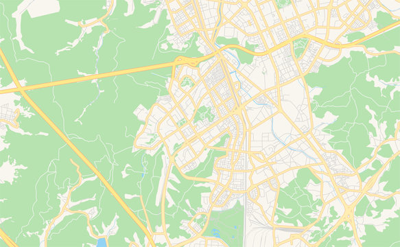 Printable street map of Gunpo, South Korea