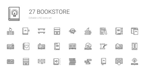 bookstore icons set - obrazy, fototapety, plakaty
